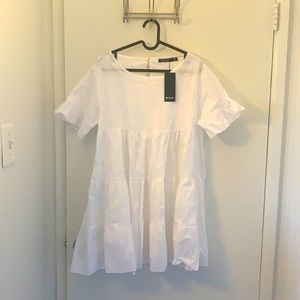 Nasty Gal Crew Neck Tiered Ruffle Mini Dress